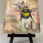 Mix Media Bee on Small black easel